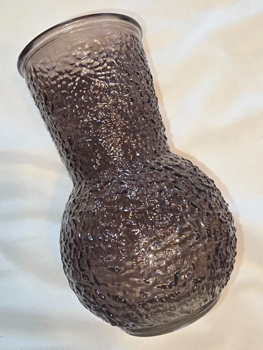 Decorative Vase Lacy Textured Purple Amethyst Colored Art Home Decor NWoT